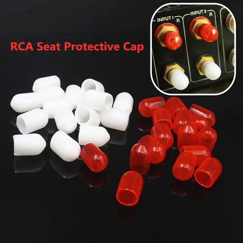 Tapa protectora para el asiento de Audio RCA, funda de goma antioxidación, enchufe de Cable de Audio, 50 Uds. ► Foto 1/6