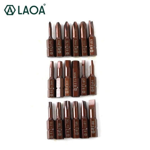 LAOA destornillador 1PC S2 de acero de aleación 32mm de largo, 6,3mm de diámetro ranurada hexagonal tipo Phillips Torx tipo Y tipo U Bits magnéticos ► Foto 1/4