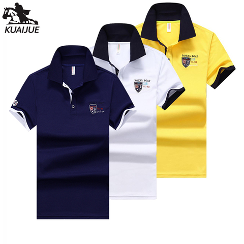 Polo de manga corta para hombre, camiseta informal con bordado de fibra sintética, top de negocios, color sólido, novedad de verano, 633 ► Foto 1/6