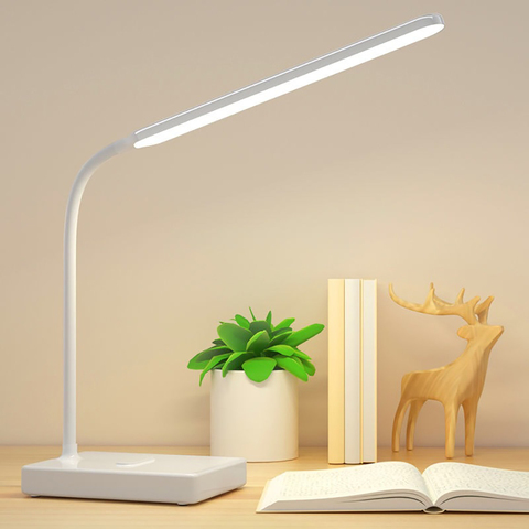 Lámpara LED de mesa para escritorio, recargable por USB, 1500mah, luz de lectura regulable continua, Interruptor táctil giratorio plegable ► Foto 1/6