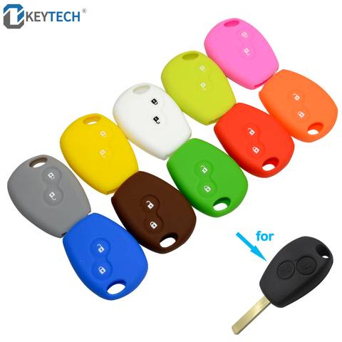 OkeyTech-funda de silicona para la llave del coche 2 botones para Renault Kangoo DACIA Scenic Megane Sandero Captur Twingo Modus Nuevo estilo ► Foto 1/6