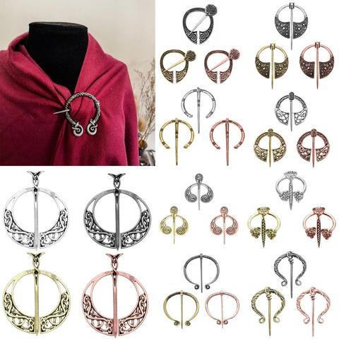 Hebillas de cinturón para hombre y mujer, joyería vikinga nórdica Medieval forjada a mano, Estilo Vintage, estilo vikingo, capa, broche ► Foto 1/6