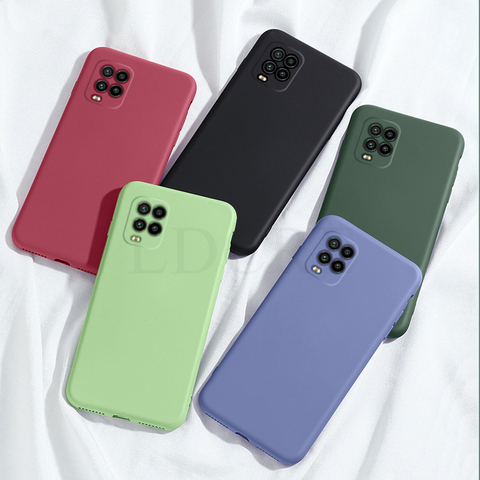 Para Xiaomi Mi 10 Lite funda líquida fina silicona antideslizante Candy funda para Xiaomi Mi 10 Lite funda para Redmi Note 9S Note 9 Pro Max Xiaomi Mi 10 Note Lite funda ► Foto 1/6