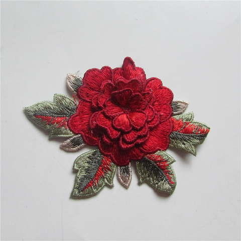 Marca novedosa-collar de encaje bordado de flores rojas, apliques de encaje artesanales, accesorios de costura, alta calidad, YL442 ► Foto 1/4