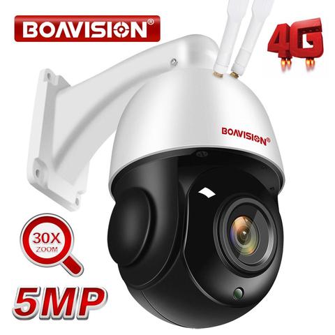 Cámara IP para exteriores, videocámara de 5MP, 4G, tarjeta Sim, WIFI, AI, seguimiento automático, Zoom 30X, inalámbrica, PTZ, domo de velocidad, CCTV, Audio bidireccional, IR, 80m, Camhi ► Foto 1/6