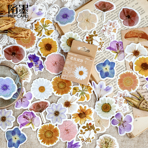 46 unidades por juego, pegatina para álbum de recortes con flores de otoño, planificador diario Diy, pegatina decorativa para álbum ► Foto 1/5