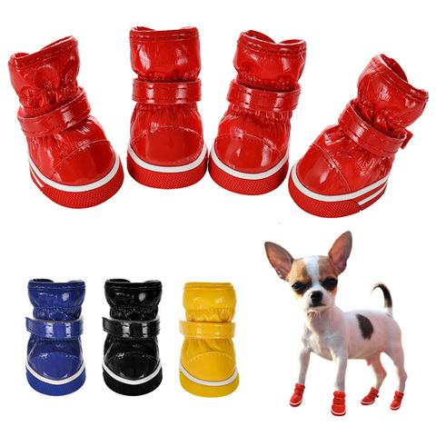 Zapatos para perros pequeños de invierno, botas de nieve impermeables con forro polar cálido para cachorros y mascotas, zapatos para Chihuahua Yorkie, productos para mascotas ► Foto 1/6