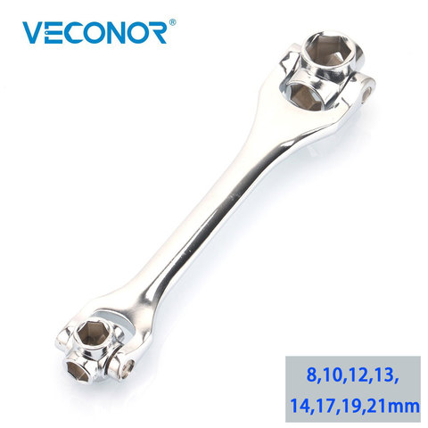 Llave de tubo Universal de 8-21mm, herramienta manual de llave inglesa, cabezal giratorio, multifuncional, pulido completo, diseño de hueso de perro, alta calidad ► Foto 1/6