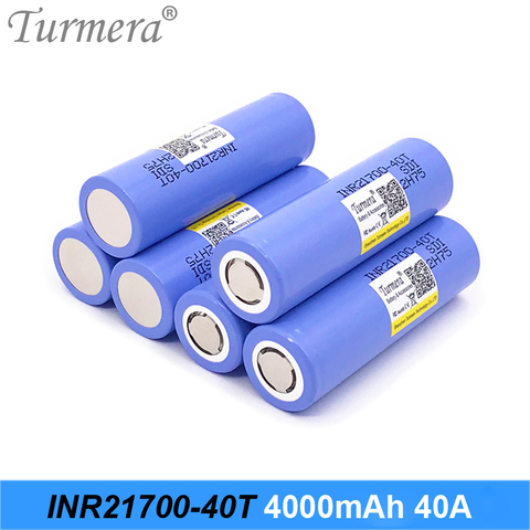 Turmera-batería recargable de litio para destornillador, 21700 mAh, 40A, INR21700-40T, para aspiradora y cigarrillo electrónico, novedad de 4000 ► Foto 1/6