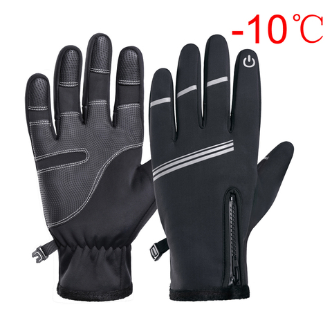 Guantes de ciclismo a prueba de viento para hombre y mujer, guantes deportivos de dedo completo para ciclismo de montaña, pantalla táctil, invierno y otoño ► Foto 1/6