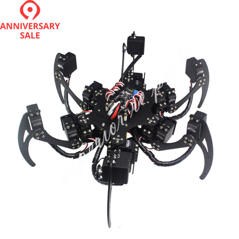 18 DOF de aluminio Hexapod araña seis 3DOF piernas Robot Kit de Marco con rodamiento de bolas totalmente Compatible 50% ► Foto 1/6