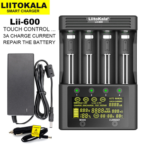 Caliente LiitoKala Lii-PD4 Lii-S6 Lii-S8 Lii-600 cargador de batería para 18650 de 26650, 21700 AA AAA de 3,7 V/3,2 V/1,2 V/batería de litio de NiMH ► Foto 1/6