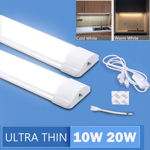 Juego completo de luces Led para cocina, lámpara de pared para armario, cocina, dormitorio, 220 M, enchufe europeo, 10W, 20W, 1,8 V, T5 ► Foto 1/6