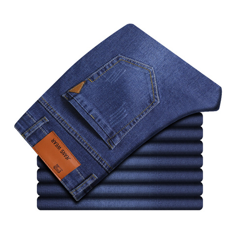 Pantalones vaqueros ceñidos para hombre, Jeans elásticos de estilo clásico a la moda, informales, color negro y azul, 2022 ► Foto 1/6