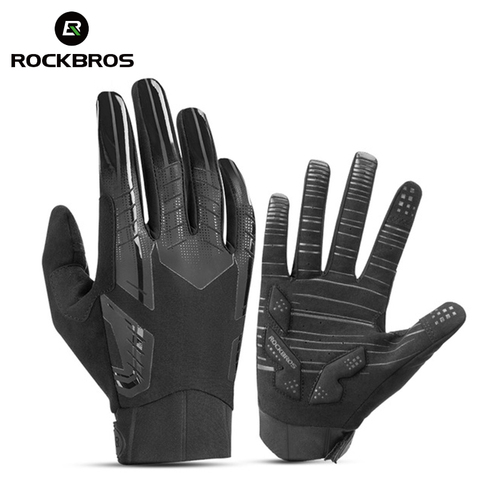 RockBros invierno guantes de ciclismo dedo largo Mtb calientes de la pantalla táctil del dedo completa guantes a prueba de viento guantes para hombre, accesorios para bicicletas ► Foto 1/6