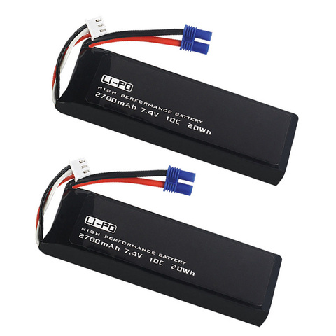 2 unids/lote batería para Hubsan H501S H501A H501M X4 recambios de cuadrirrotor RC 7,4 V 2700mAh 10C batería H501S-14 piezas de cuadricóptero de control remoto ► Foto 1/6