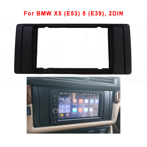 Radio Estéreo con marco de Panel para coche BMW, Kit de instalación con embellecedor, 2 Din, DVD, Fascia, para BMW X5 (E53) 5 (E39) ► Foto 1/6