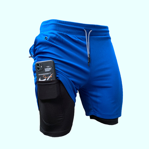 Pantalones cortos para correr para hombre, 2 en 1, entrenamiento, gimnasio, Fitness, pantalón para correr, entrenamiento, novedad de 2022 ► Foto 1/6