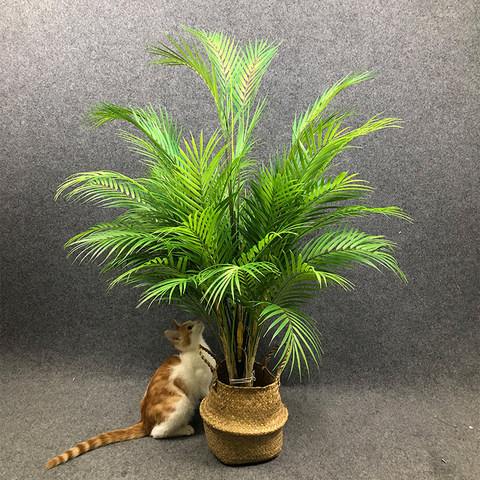 Planta Tropical Artificial para decoración de hogar, palmera Artificial grande de 80-125cm, ramas de suelo, hojas de palma de plástico Monstera falsas para jardín y boda ► Foto 1/6