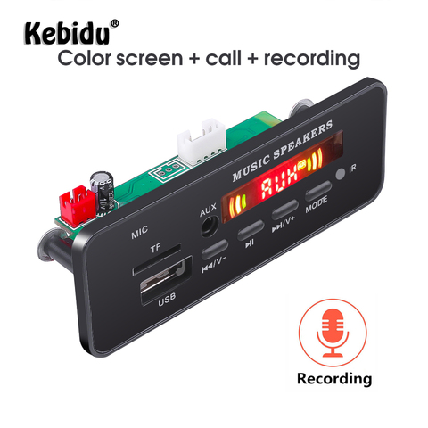 Kebidu-placa decodificadora de MP3 inalámbrico con Bluetooth 5,0, Radio de coche con micrófono, manos libres, FM, AUX, tarjeta TF, módulo SD, 12V ► Foto 1/6