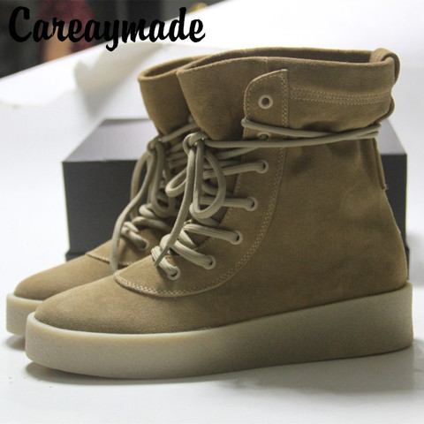 Careaymade-Mujer botas de hombre Muffin base gruesa casuales retro barril Martin botas de cuero genuino de suela gruesa de los niños botas ► Foto 1/6