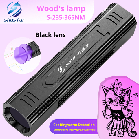 Lámpara UV de 365NM para carpintería, Detector de gusano de anillo para gato, linterna para piel de Mascota, Detector de orina para mascotas con batería de litio recargable integrada ► Foto 1/6