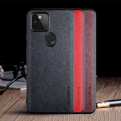 Funda de cuero Vintage para Google Pixel 5, funda de teléfono dura de TPU para Google pixel 5 ► Foto 1/6