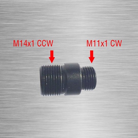 Adaptador roscado de extremo de barril, CNC, mecanizado, 11mm a 14mm, adaptador de rosca CCW para WE GBB ► Foto 1/2