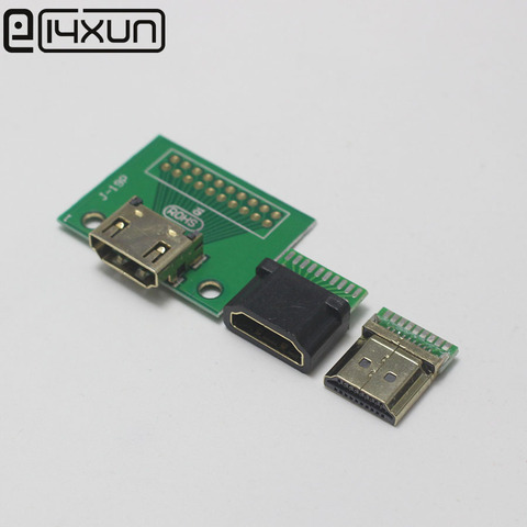 1 Uds HDMI 19Pin conector macho chapado en oro HDMI Socket de prueba clavija HDMI reemplazo de reparación de soldadura PCB DIY parte ► Foto 1/6