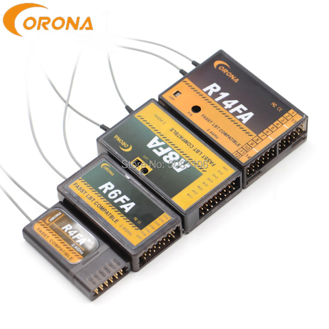 Corona R4FA R6FA F8FA R14FA 2,4 Ghz FUTABA T8FG 12FG 14SG 16SZ 18MZ Compatible Fasst receptor para RC aviones de ala fija ► Foto 1/6