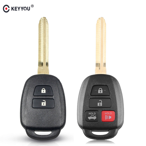 KEYYOU 2/4 botones carcasa de llave a distancia de coche caso Fob para Toyota CAMRY Corolla Reiz nuevo Vios RAV4 corona llave ► Foto 1/6