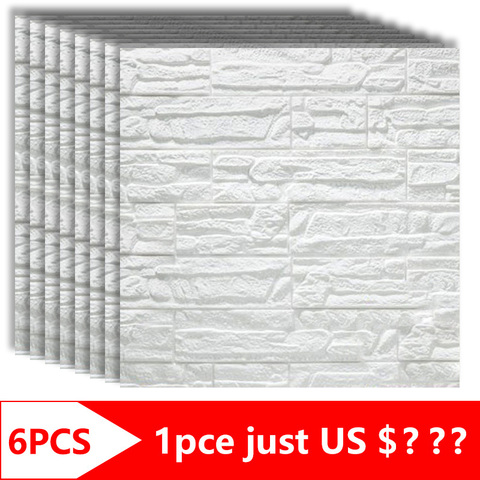 Pegatinas autoadhesivas 3D de espuma en relieve para pared, Panel impermeable, decoración para sala de estar, niños, cocina, baño, papel tapiz decorativo ► Foto 1/6