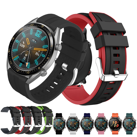 Correa de silicona para reloj Samsung galaxy active 2, banda de 40, 44 y 20/22mm para Huawei watch GT 2 GT2 Honor Magic 2 46mm ► Foto 1/6