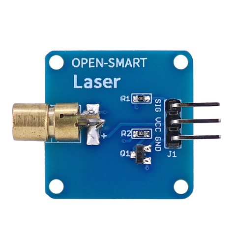 OPEN-SMART-diodo láser rojo de 5V, 3,3 V, 650nm, Módulo de Sensor láser, 6mm, cabeza de cobre con triodo, amplificador de corriente para Arduino UNO ► Foto 1/4