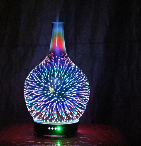 7 colores luz 3D jarrón de vidrio aromaterapia difusor de Aroma aceite esencial cambio y apagado automático sin agua humidificador niebla fría ► Foto 1/6