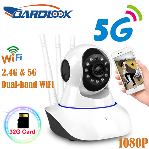 GARDLOOK 1080P YI Cámara APP 2,4G 5G dual-banda cámaras de seguridad con Wifi CCTV cámara de vigilancia de la visión nocturna IR Monitor de bebé ► Foto 1/6