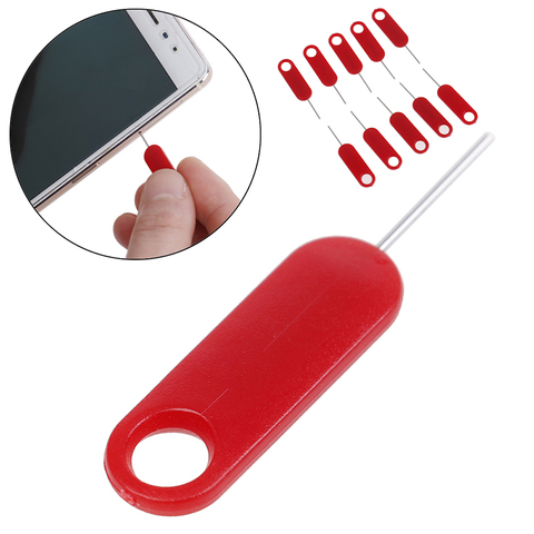 10 Uds. De aguja de acero inoxidable con Pin de expulsión de bandeja de tarjeta Sim roja para iPhone iPad Samsung para Huawei xiaomi ► Foto 1/6