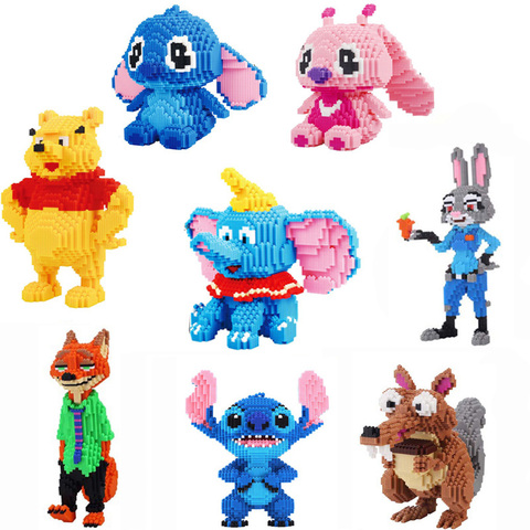 Bloques mágicos para niños, figuras de Winnie Bear Stitch, modelo grande Dumbo, Mini bloques de construcción montados para juguetes de bloques de construcción, 4000 Uds. ► Foto 1/6