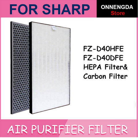 2 uds FZ-D40HFE/FZ-D40DFE HEPA $ filtro de carbón para Sharp KC-D50TA-W,KC-G50TA-W,KC-D40TA-W,KC-G40TA-W ► Foto 1/6