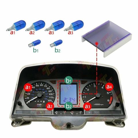 Pantalla LCD para tablero de instrumentos, KIT de bombilla azul para Honda Goldwing GL1500, Cluster de calibre 1988-2000 ► Foto 1/6