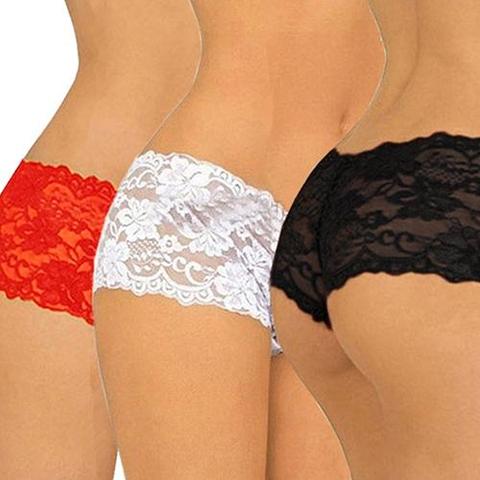 Bragas de encaje Sexy para mujer, lencería Floral sin costuras, Calzoncillos Bóxer, ropa interior de cintura baja, gran oferta ► Foto 1/6