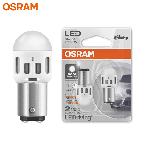 OSRAM LED P21/5W lámparas de señal S25 BAY15d 1357CW LEDriving BASIC 6000K blanco luz de marcha atrás LED lámpara de freno bombilla estándar 2 uds ► Foto 1/5