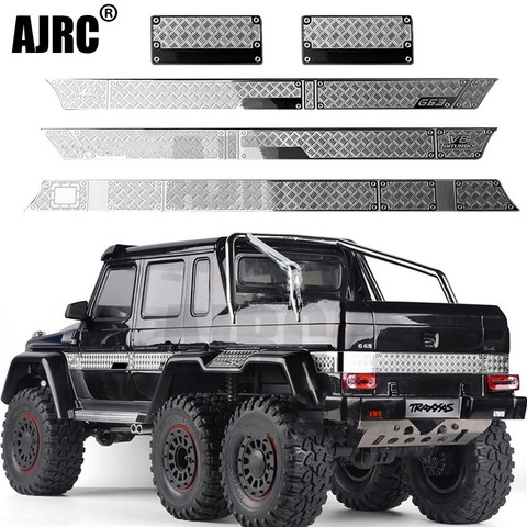 Acero inoxidable decorativo hoja Anti-Placa de deslizamiento para 1/10 TRAXXAS TRX-6 G63 TRX-4 G500 carrocería de coche de control remoto partes ► Foto 1/6