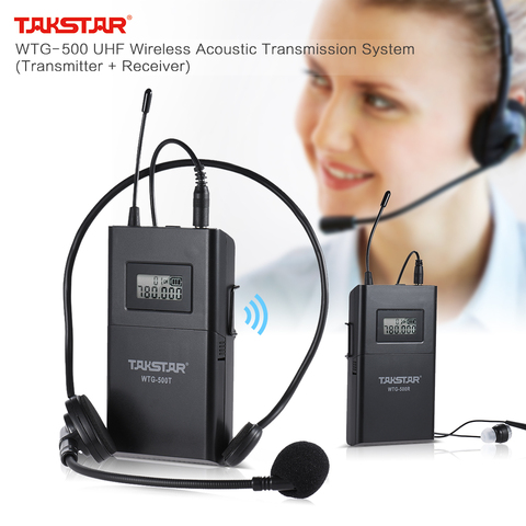 TAKSTAR WTG-500 UHF sistema inalámbrico de transmisión acústica (transmisor + receptor) 100m rango efectivo 6 canales seleccionables ► Foto 1/6