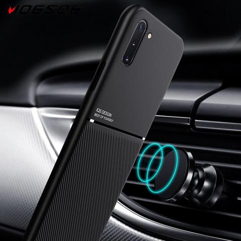 Funda de silicona mate con textura de cuero para Oneplus 8 Nord 7T 7 8 Pro, cubierta con soporte y placa de metal magnética integrada ► Foto 1/6