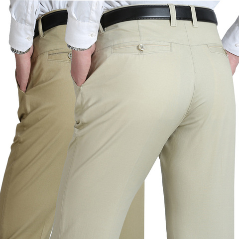 MRMT-pantalones de marca para hombre de mediana edad, pantalón Delgado informal, suelto, de cintura alta, Color sólido, 2022 ► Foto 1/5