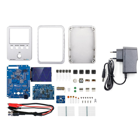 FNIRSI-150 DSO Kit de osciloscopio Digital, completamente ensamblado, 15001K, bricolaje, con funda carcasa, caja, P6020, BNC, sonda estándar ► Foto 1/6