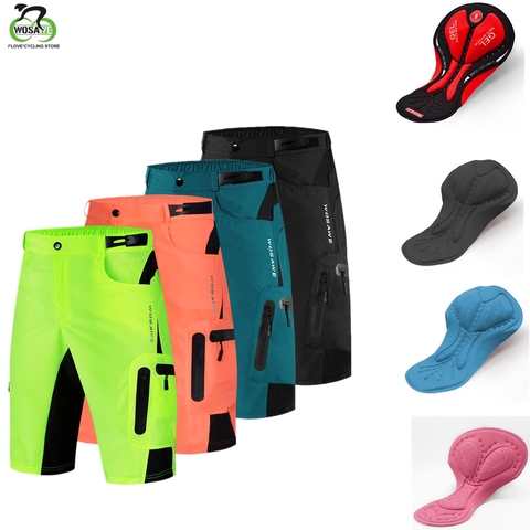 WOSAWE reflectante para hombres bicicleta MTB ciclismo pantalones cortos deportes DIY almohadilla de Gel bicicleta cuesta abajo montar carreras lluvia resistencia ciclo corto ► Foto 1/6