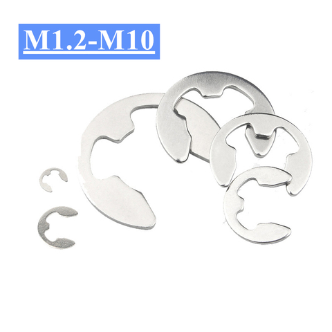 20 piezas de acero inoxidable 304 de acero inoxidable E Clip surtido para lavador Kit de anillo de seguridad anillo de retención para eje cierre M1.2 ~ M10 ► Foto 1/6