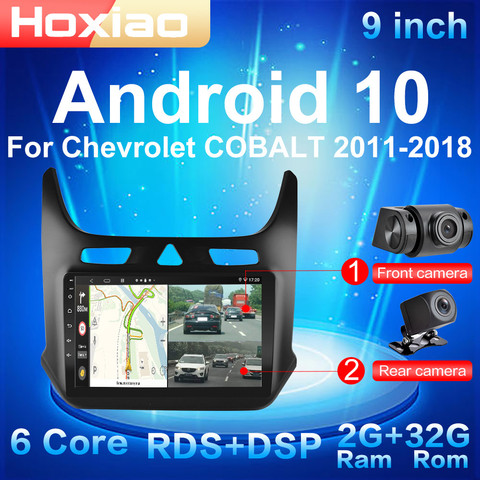 9 pulgadas 2G + 32G Android 10 2 Din coche Radio WIFI registrador GPS Bluetooth Multimedia para Chevrolet cobalto 2011-2022 cámaras duales DVR ► Foto 1/6